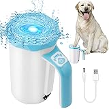 MYPIN Pulisci Zampa Cane Elettrico, 2 en 1 Lava Zampe per Cani Portatile 7.4V Ricaricabile con Spazzola Rimovibile in Morbido