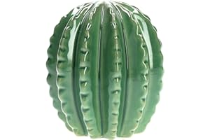 Keyhomestore- Decorazione in ceramica a forma di Cactus, dipinto a mano, ideale per arredo casa e ufficio arredamento creativo ideale bomboniera, idea regalo. Altezza cm 12.