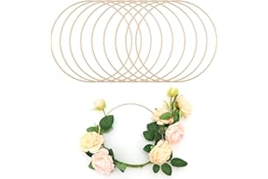 QWORK® 10 Pezzi Anelli in Metallo Oro 20 cm per Acchiappasogni e Artigianato Fai-da-Te