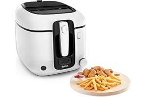 ‎TEFAL Tefal Fritteuse Super Uno, inkl. Timer, Kapazität: 2,2 Liter, Spülmaschinengeeignete Teile, Antihaftbeschichtung, Geruchsfilter, Fritteuse mit Fett-Spritzschutz, weiß/schwarz, FR3140