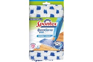 Spontex Quick Spray Duo Mikrofaser-Ersatzbezüge, ideal für trockene und feuchte Bodenreinigung, 1 x 2er Set