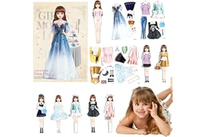 Hoemudy Magnetic Dress Up Baby, Magnetic Princess Dress Up Paper Doll, Funny Magnetic Dress Up Dolls Travel Toys,Pretend And Play Travel Toy Magnet People Clothes Puzzles Game,Magnetic Dress Up Dolls