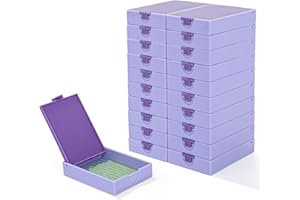 CATEARED 20pcs Trabricks, 2-in-1 Stackable Diamond Art Trays with Lids, Diamond Art Storage Box, Diamond Painting Trays for Confetti Painting, Box Package (Light Violet, Tiny)