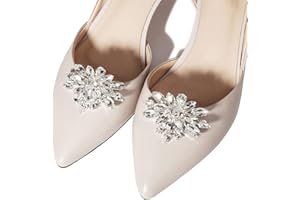 Sonernt 2 Pcs Shoe Clips Charms for Women, Fashionable and Beautiful Crystal Rhinestone Shoe Decoration, Bridal Wedding Prom Party High Heels Accessories