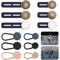 Hosenknopf-Verlängerer Set – 10 Teile (6x Kurz, 4x Lang), Aus Elastischem Silikon & Metall, Für Jeans, Hosen & Kleider