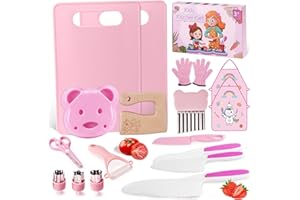 TMGOT Gifts for 3 4 5 6 7 Year Old Girls, Toddler Kitchen Set Toys for 3-8 Year Old Girl Kids Knife Set for Chopping Birthday Presents for 4-5-6 Year Old Girls Montessori Toy Kitchen Accessories for Cooking