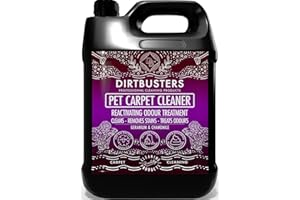 Dirtbusters, Pet Carpet Cleaner - Detergente per tappeti e moquette, shampoo professionale con trattamento antiodore riattivante per neutralizzare i cattivi odori degli animali domestici, 5 litri