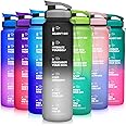 ZORRI 32 OZ Water Bottles, BPA Free Leak Proof Motivational Times Tracking Sports Bottle, Reusable Tritan Plastic Water Jug for Sports & Outdoors, Gym, Yoga, Workout, School, Office