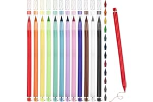 AUAUY Matita Senza Inchiostro Colorate Eterne per Scrivere Infinitamente con 12 Colori Pennino di Ricambio - per Bambini e Adulti Scolastico e Office