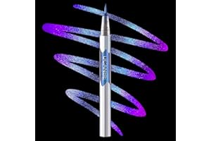 UCANBE Eyeliner Caméléon (Bleu-Violet), Multi-Chrome Métallique Changeant de Couleur, Pailleté Waterproof