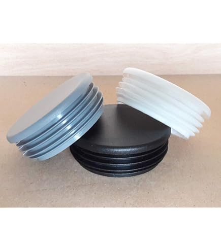 Tappi Rotondi A Lamelle 50mm Bianchi - Confezione Da 8 Pezzi In Polietilene Per Protezione Tubi E Profili - Foto 3