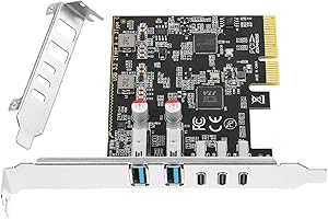 Jorkar PCIe to USB C/A 3.2/3.1 Gen 2 Expansion Card, 5 Ports (3x Type C - 2x Type A) 10+10Gbps, USB-C PCIe Card for PC Internal Hub, PCI-E Add-On Adapter Host Controller