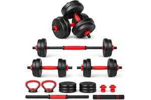 Fitby Justerbara hantlar 20 kg, 5-i-1 hemmastyrketräningsset