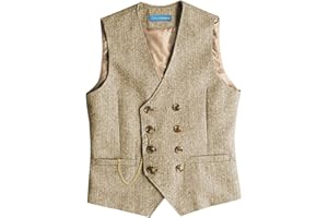 Solovedress Gilet de costume vintage en laine pour homme, coupe droite, gilet de costume pour mariage