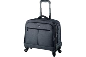 Lightpak 46133 Business Laptop Trolley Phoenix, Rollkoffer mit 4 Leichtlaufrollen, arretierbares Trolleysystem, Businesskoffer, Laptopfach für Notebooks bis 17 Zoll, Grau, Koffer 43,5 x 44,5 x 21 cm