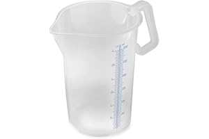 Thermohauser 8300040089 Verre doseur avec poignée fermée 3000 ml graduation bleue en L et ml