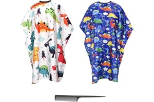 ZOCONE 2 Capas de Peluquería para Niños con Capas de Corte de Peluquería de Dibujos Animados Ajustable Capa de Barbero Profesional Universal con Peine