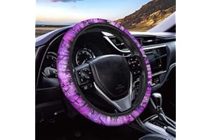 Dolyues Purple Bling Crystal Butterfly Car Steering Wheel Cover for Women, Non Slip/Sweat Absorption Automotive Wrap Covers for Adults Fashion, Cars Accessories Stretch-on Install