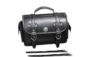 Riaisttd Gepäckträgertasche mit großer Kapazität, Motorrad-Satteltaschen, Leder-Rücksitz-Aufbewahrungstasche, Material Leder für Motorräder und Radfahrer, Gewicht ca. 720 g, wasserabweisend