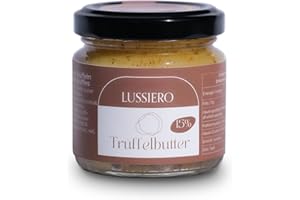 ‎LUSSIERO Lussiero Premium Trüffelbutter mit 15% echtem Trüffel Weisser Trüffel Tuber Magnatum Pico und Bianchetto Tuber Borchii 80g