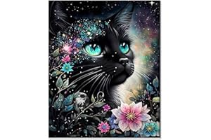 Gutluz Malen Nach Zahlen Erwachsene Katzen - Malen nach Zahlen Kinder Tiere Katze - Paint by Numbers Adults Kids - Bastelset Kinder Erwachsene Leinwand Pinsel - Malen Nach Zahlen 40x50cm (CD142)