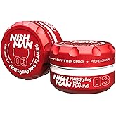Nishman Sa&ccedil; Şekillendirici Wax 03 Flaming, 150 ML | T&uuml;m Sa&ccedil; Tipleri | Ekstra G&uuml;&ccedil;l&uuml;, Islak ve Parlak G&ouml;r&uuml;n&uuml;m