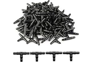 Kalolary 100 szt. złączki Tee system nawadniania 1/4" złącza kolczaste nawadnianie ociekanie rura Tee - PVC zraszacz kapanie automatyczny system nawadniania zestawy narzędzi ...