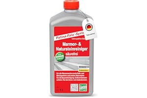 Patina-Fala® Marmor- & Natursteinreiniger 1 L – Säurefrei – Entfernt Zementschleier auf Fliesen – Für Marmor & Kalkstein – Ideal zur Bauendreinigung, Balkon & Terrasse – Made in Germany