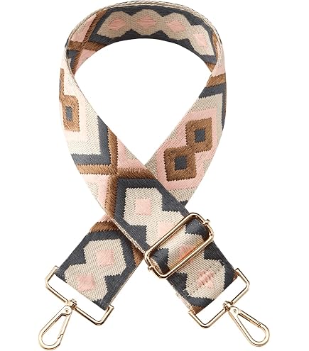 Bandoulière De Sac Réglable Multicolore – Largeur 3,8 Cm, Longueur 80-130 Cm | Mousqueton Doré, Pour Femme