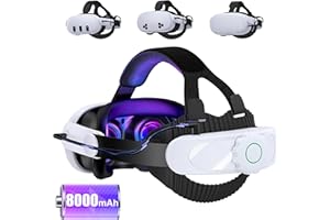 HASACOOL Headstrap für Meta Quest 3 mit 8000mAh Akku, Elite Strap Zubehör für Meta Quest 3S mit Verstellbarem Knopf/Reduziert den Gesichtsdruck und Verbessert den Komfort, Strap Kompatibel mit Quest 2/3/3S