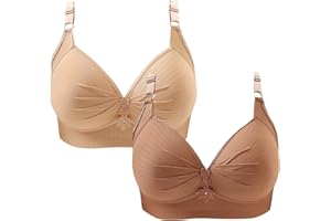 FUNALOE Bras for Women Plus Size Super Push Up Sports Bras Women High Impact Ladies Yoga Comfort Bras Support Bra for Saggy Breasts Wide Back Sleep Bras for Large Busts Shock Absorber Sports Bra Non Wired