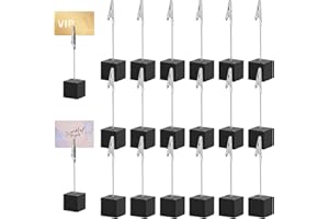 ZYLUNIY 20 Packs Portafotos Pinzas, Soporte para Fotos, Base de Madera, Foto Titular Memo Clip y Carpetas de Mensajes, Portafotos, Clip para Notas y Mensajes, Para Bodas, Oficina, Fiestas y Hogar
