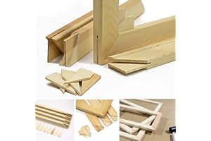 BILDERKING Keilrahmen-Set 50x40cm, Holz Keilrahmenleisten Bausatz zur Selbstmontage, Selbstbau ohne Leinwand, mit profilierten, gezapften mit Holzkeilen und Zwischenstegen je nach Größe