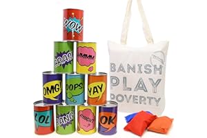 Big Game Hunters Tiro al Barattolo Gioco del Bersaglio - Mira al Barattolo - Lattine di Metallo E Borse da Lancio in Tessuto - Tin Can Alley (Multicolore)