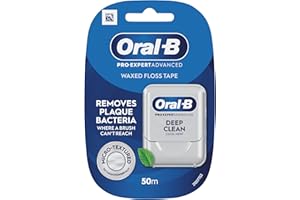 ‎ORAL-B Oral-B Pro-Expert Advanced woskowana nić dentystyczna, głębokie czyszczenie, usuwa płytkę nazębną, taśma dentystyczna o smaku mięty, 50 m