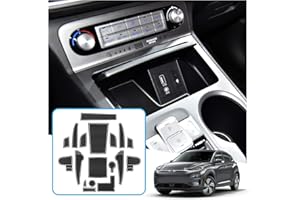 Ruiya Compatible avec 2020 2021 2022 Hyundai Kona Elektro Tapis de Console Centrale en Caoutchouc, Kona EV Tapis pour Porte-gobelet Accoudoir Couture de Porte Antidérapant Tapis Kona EV Accessoire