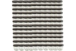 hocz 100 x Jam Jars 230 ml – Preserving Jars Black TO 82 – Preserving Jars with Screw Lid – Small Preserving Jars – Made in Germany