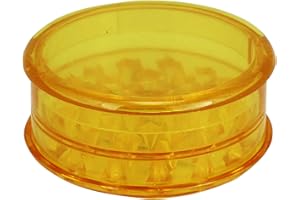 SPLIFF Grinder de Plástico, Molinillo de Especias, 3 piezas, Transparente, Color Blanca, 62 mm x 27mm.