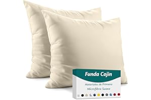Flowen Fundas de Cojin 40x40 de Microfibra Juego de 2 Funda de Almohada del Sofá Decorativas con Cremallera Invisible Tejido Suave y Lavable Antiácaros Transpirable Hipoalergénico para Cama y Silla