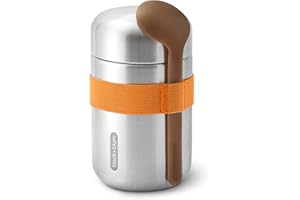 Black+Blum Food Flask Orange Thermos per Alimenti in Acciaio Inox con Doppia Camera sottovuoto, Metallo, Arancione, 400 ml, 400 unità