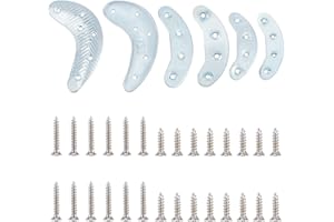 AHANDMAKER 3 paia di piastre per tallone in metallo, piastre di ricambio per tallone con chiodi a vite, suola luna crescente tallone, cuscinetti di riparazione per scarpe e stivali
