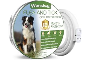 Wansiven Collier Anti Puces pour Chien, 65cm Réglable Collier Anti-Puces et Tiques pour Chiens et Imperméable, 12 Mois Collier Antiparasitaire pour Chiens (D-1pack)
