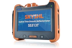 SKYSHL 1310nm/32dB y 1550nm/30dB SM OTDR Probador de Monomodo Fibra Integrado OPM+OLS+VFL+Mapa de Eventos+Pantalla Táctil de 7" Reflectómetro Óptico para APC&UPC SC+ST+FC+LC-SS313T-2A1