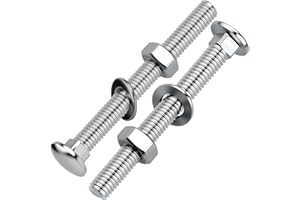 XRXYMQ 25 pièces Vis Tete Ronde M8x60 mm Boulon Tete Ronde Collet Carré M8 Boulons de Carrosserie avec Ecrous DIN934 et Rondelles DIN125 pour Meubles Décoration Industrie du Bâtiment