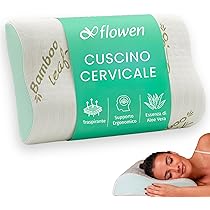 Supporto Cervicale Cuscino Memory Foam Bamboo Pillow 70x40cm - Ortopedico Antiacaro | Supporto Collo E Schiena Baldiflex Cuscini Memory Foam