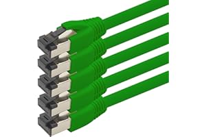 1aTTack.de 0,5m Cat 8 Netzwerkkabel CAT8 Kabel Grün - 5 Stück Cat.8 Lan 2000 Mhz 40 Gbit s 40GBase-T Poe+ Patchkabel Ethernetkabel LSZH - 5 x 0,5 Meter Grün