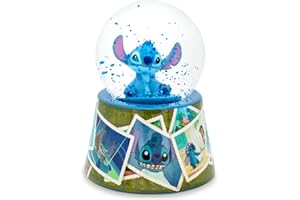 TOYNK Disney Lilo & Stitch Vintage Photos Mini Light-Up Snow Globe | 3 Inches Tall