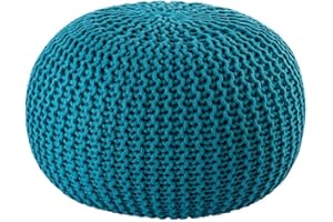 Amago home Pouf Outdoor ø 55 o. 45cm Bodenkissen Sitzpouf Hocker wetterfest pflegeleicht & nachhaltig Größe ø 55 cm, Farbe türkis - Navigate