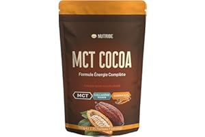 Nutribe Cacao Énergie avec MCT, Champignon Cordyceps et Collagène Marin | Cacao riche en Flavanols - Sans Sucre, Sans Lactose, Régime Keto - 300 g