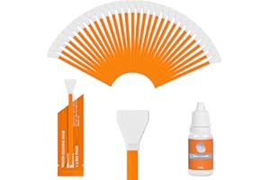 AYESY Kit de Limpieza Sensor Full Frame con 30 Piezas Hisopos de Limpieza de Sensor de Fotograma Complet 24mm+10ml Kit de Limpieza para Cámaras Líquidos de Limpieza para Objetivo Filtros DSLR Móvil B